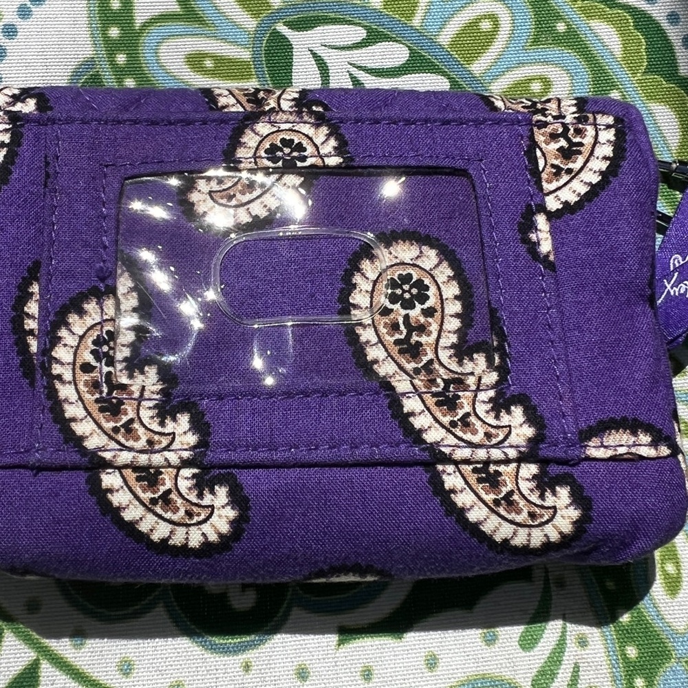 Vera Bradley Purple Quilted Paisley Women's Wallet - Simply Violet Pattern - Picture 3 of 6